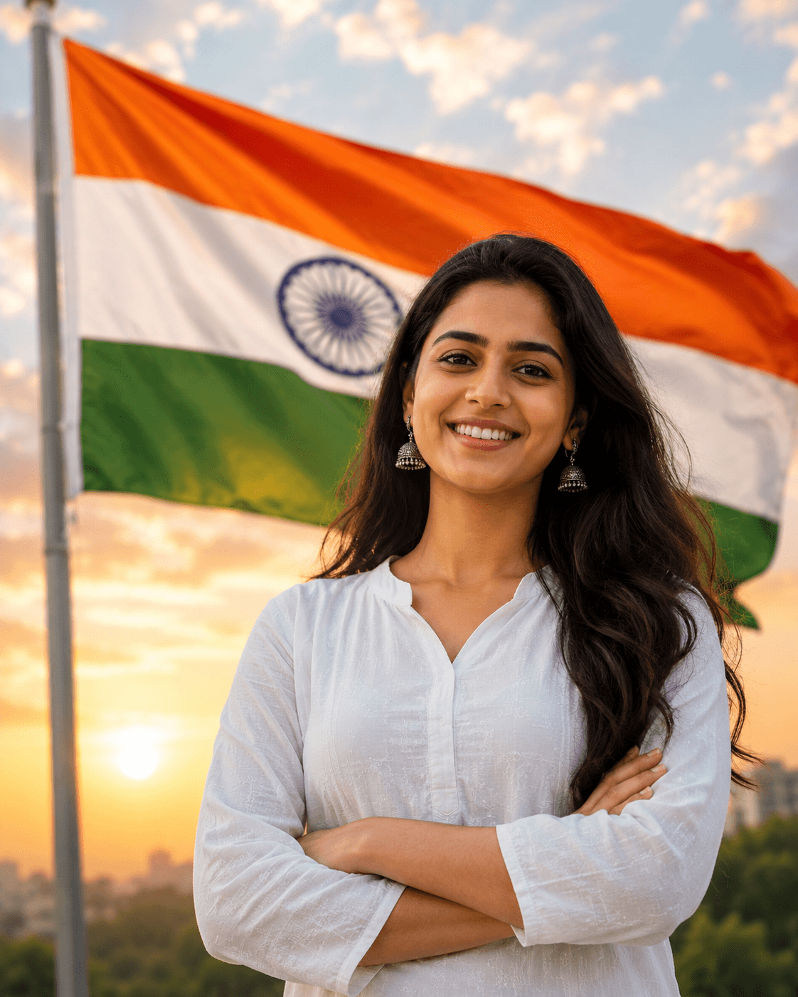 Add Indian Flag Background to Photo Online Free