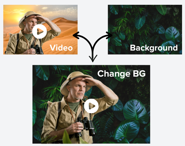 Remove video background with AI—no green screen needed. Add virtual, transparent, or custom backgrounds instantly.