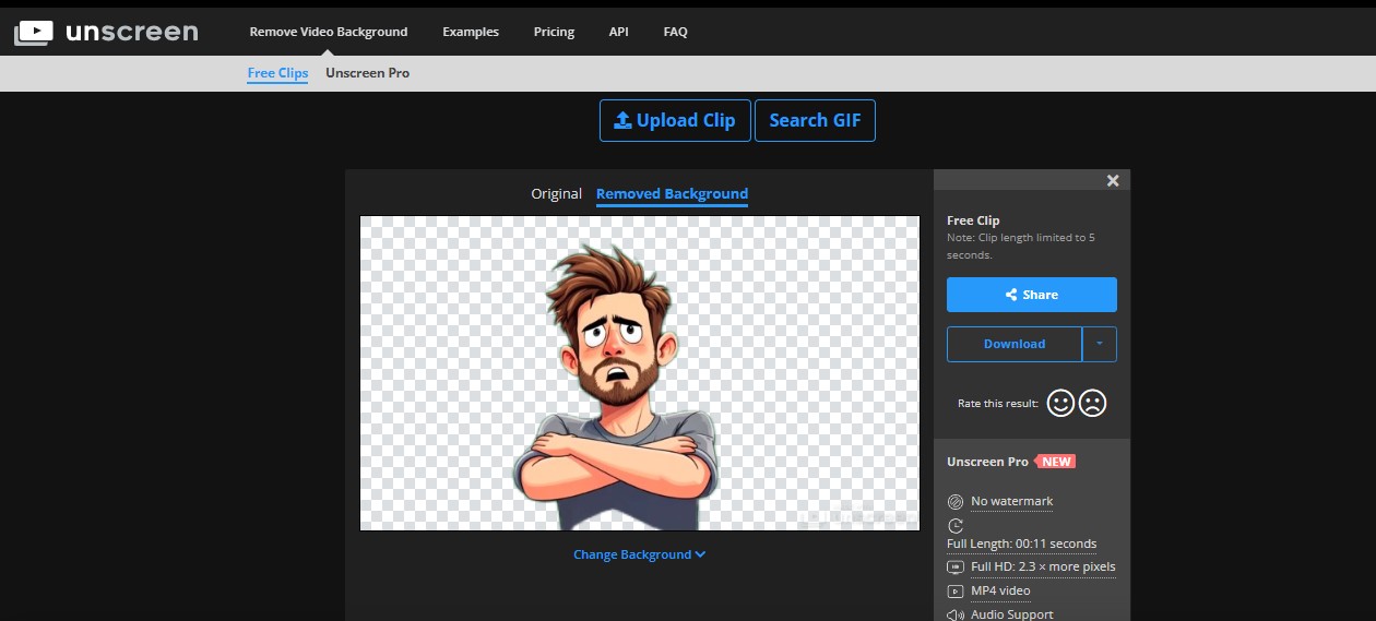 Unscreen Video Background Remover